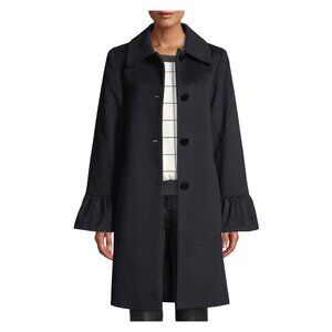 $970 sofia cashmere CASHMERE WOOL Bell-Cuff Sleeve Jacket Coat BLACK QUALITY (8)